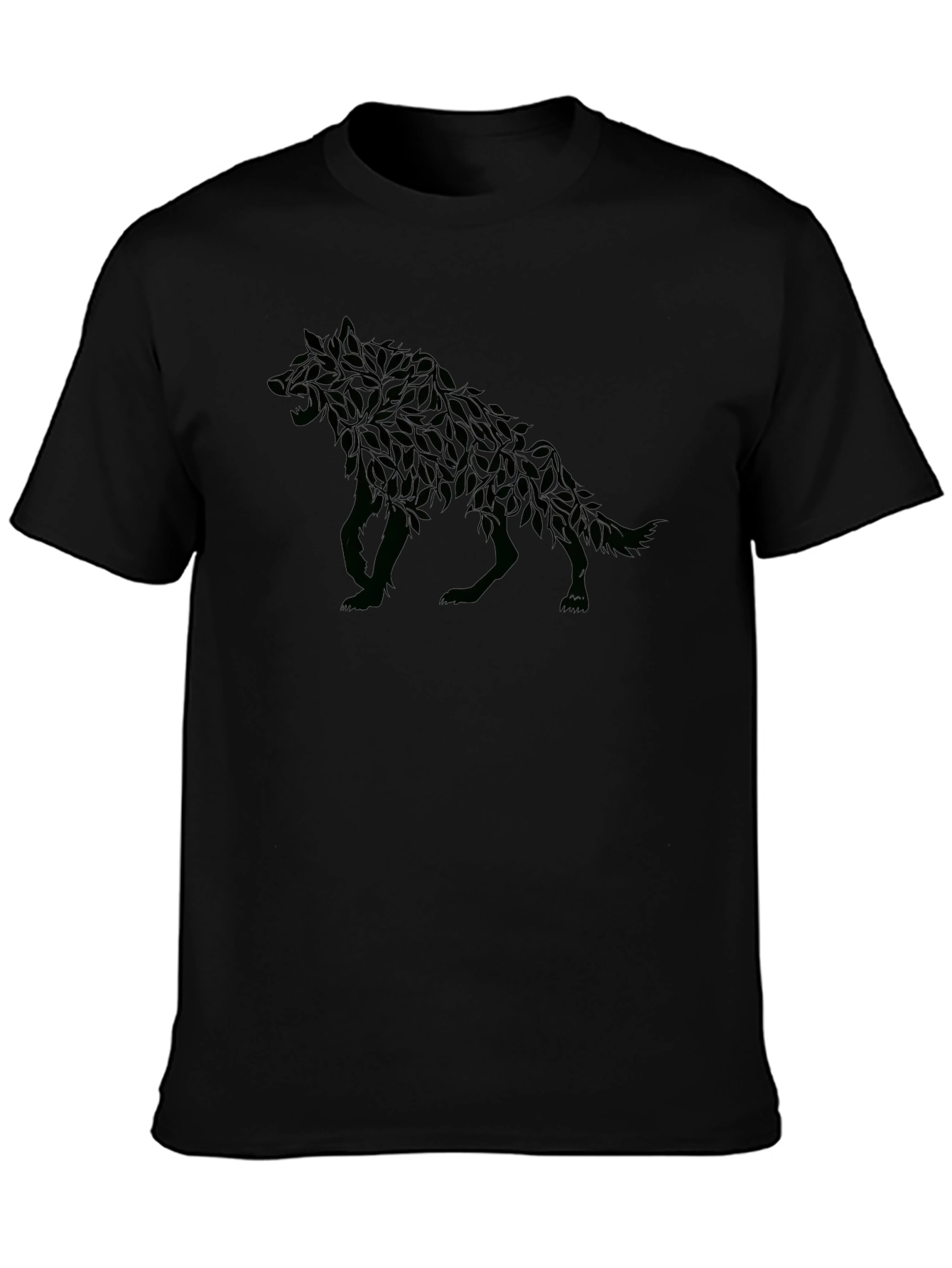 Leaf Wolf Graphic T-Shirt - Modern Animal Design