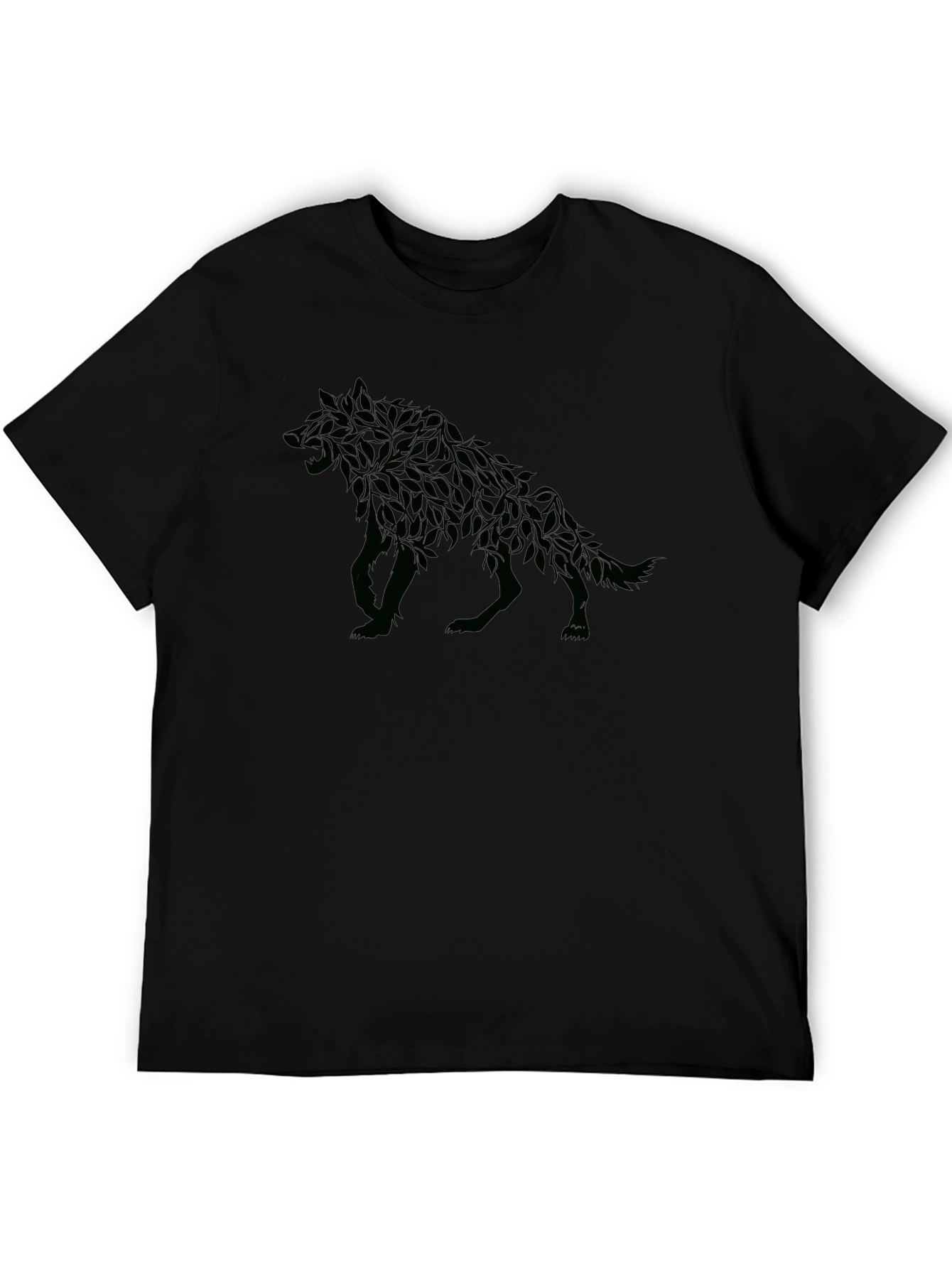 Leaf Wolf Graphic T-Shirt - Modern Animal Design