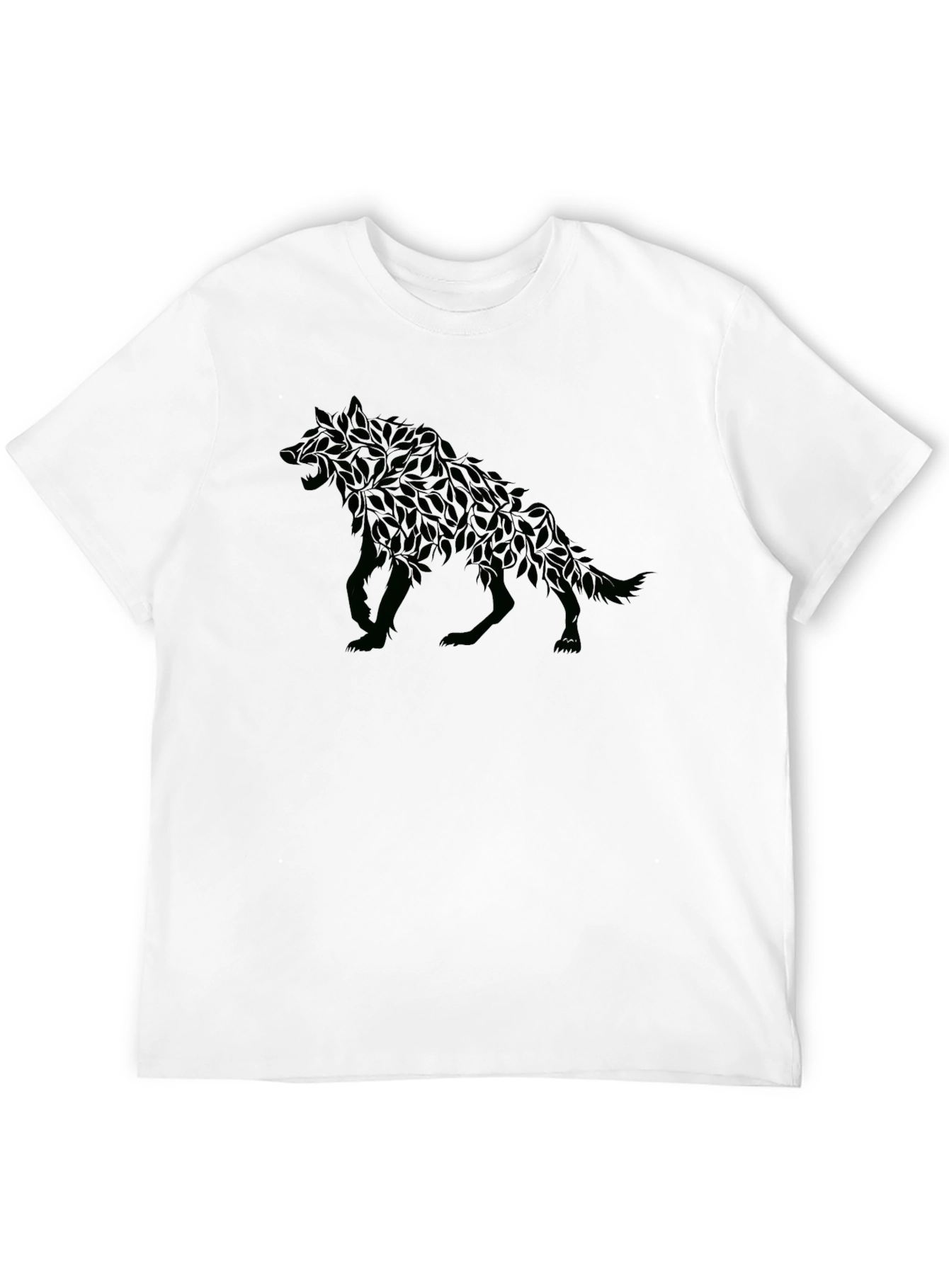 Leaf Wolf Graphic T-Shirt - Modern Animal Design