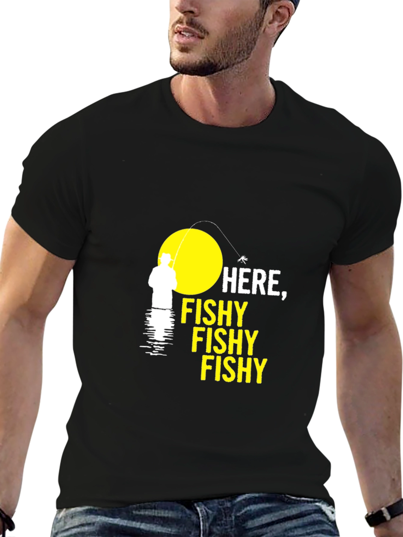 Here Fishy Fishy T-Shirt - Fishing Graphic Tee