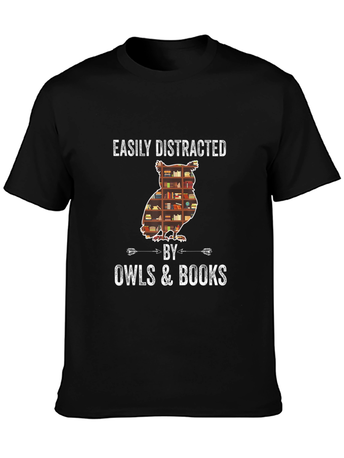 Easily Distracted By Owls & Books T-Shirt