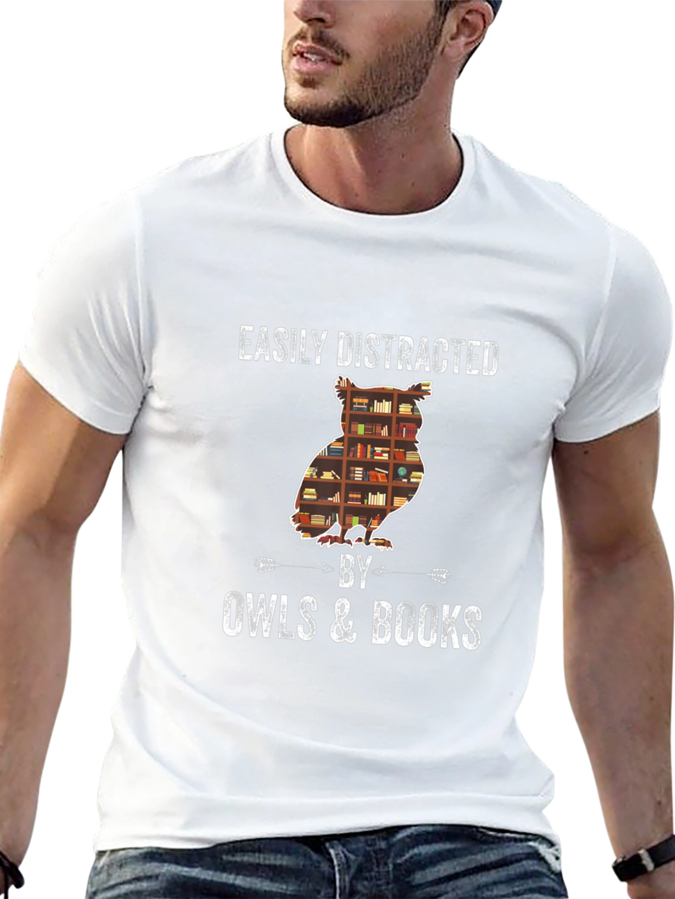 Easily Distracted By Owls & Books T-Shirt
