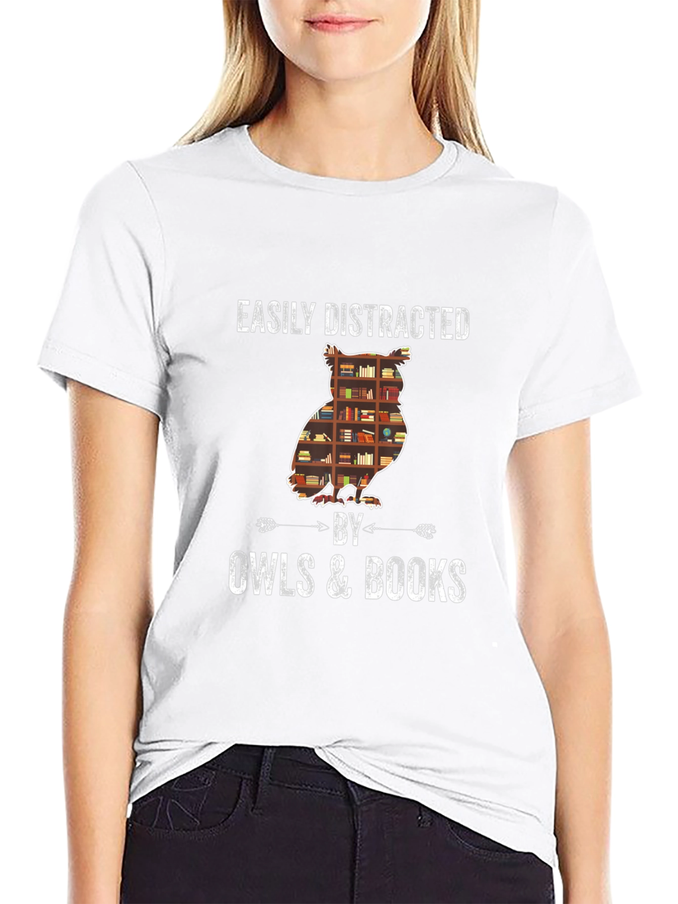 Easily Distracted By Owls & Books T-Shirt