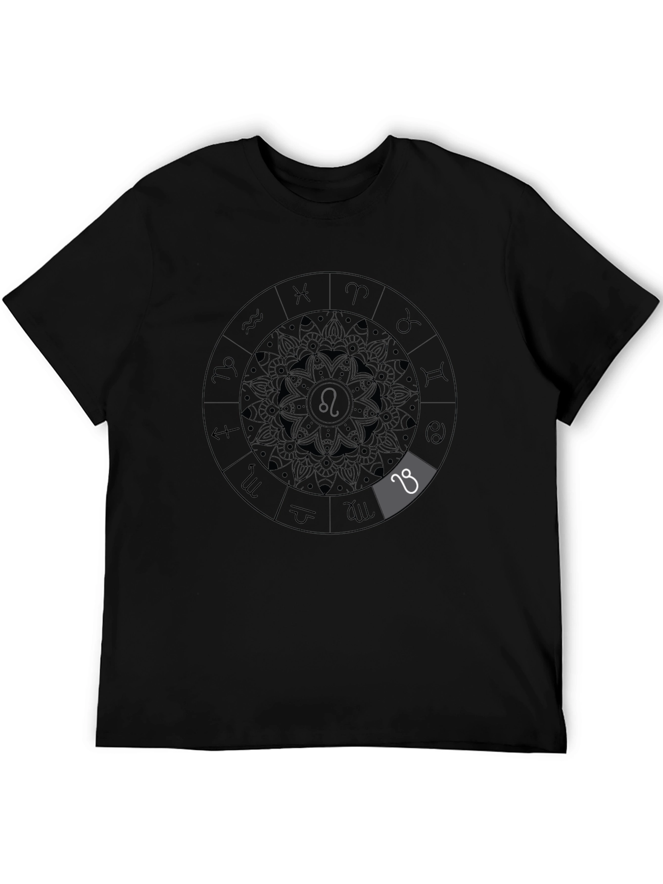 Zodiac Leo Constellation Black Graphic Tee
