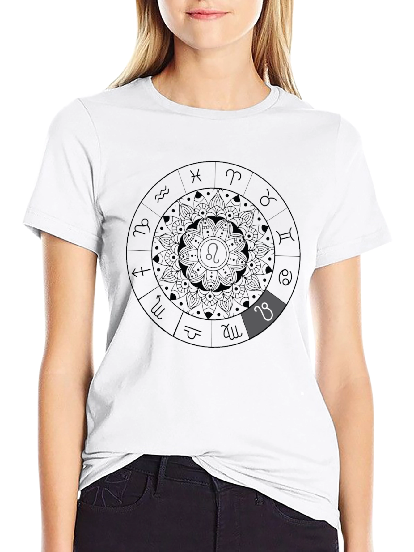 Zodiac Leo Constellation Black Graphic Tee