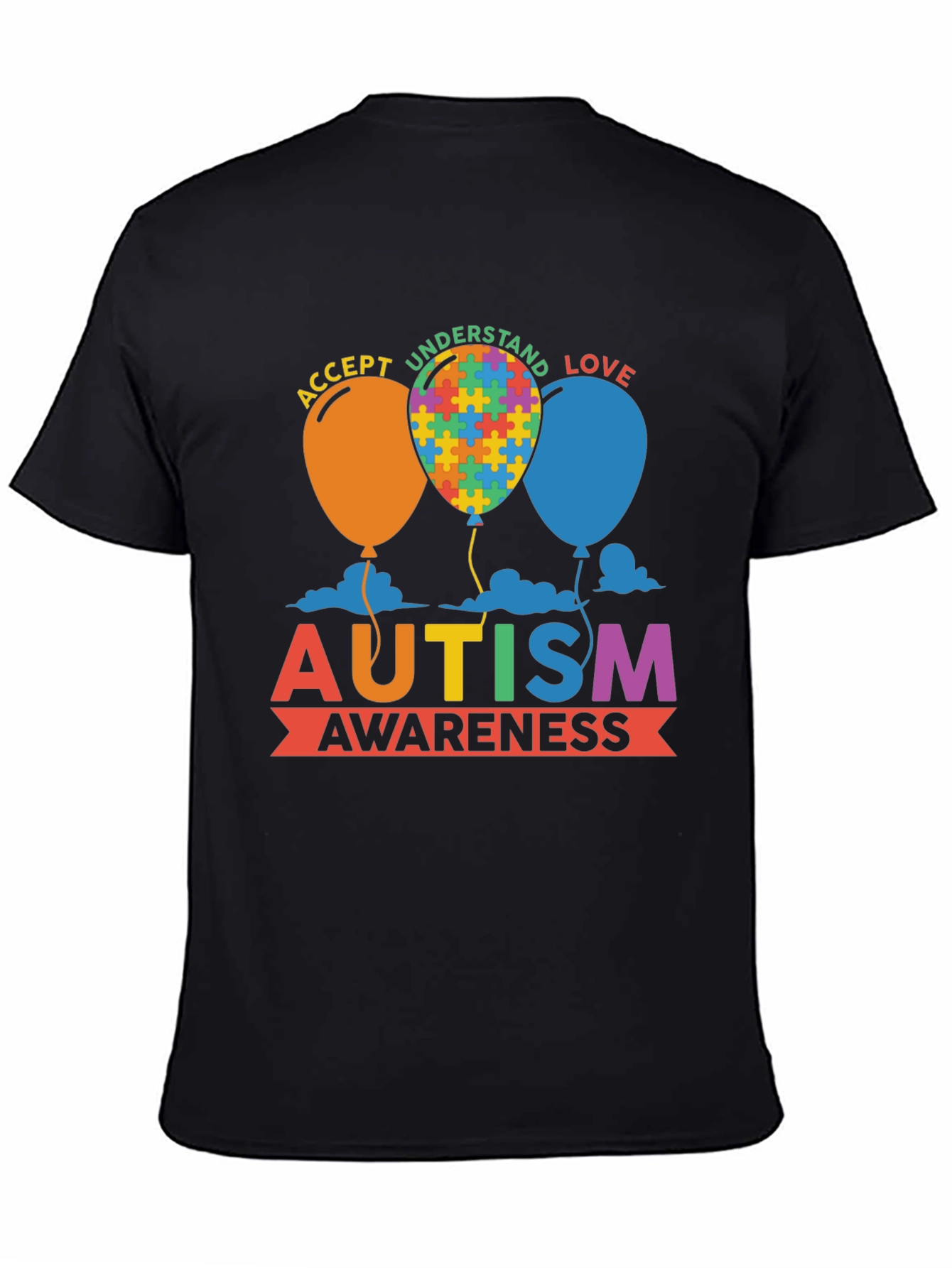 Autism Awareness T-Shirt - Puzzle Balloon Design
