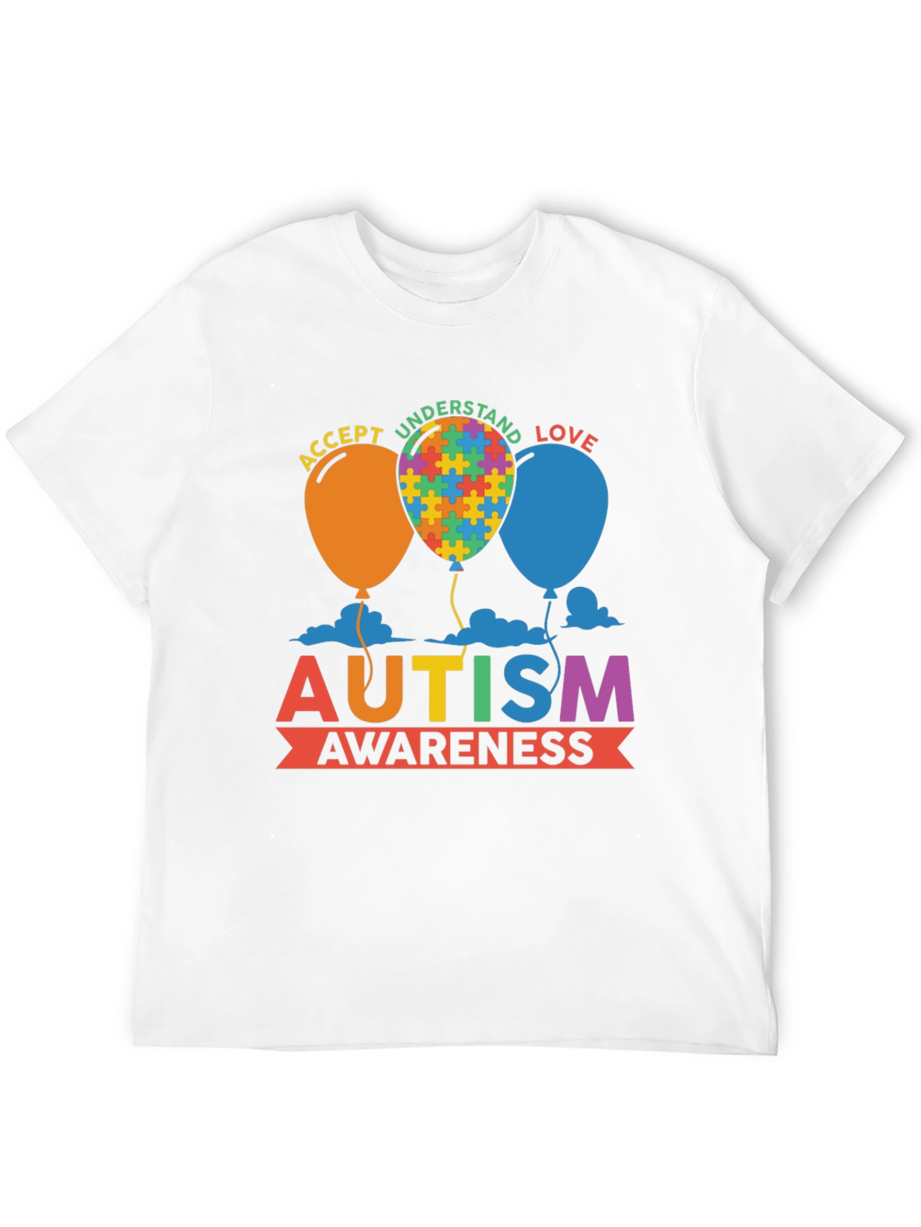 Autism Awareness T-Shirt - Puzzle Balloon Design