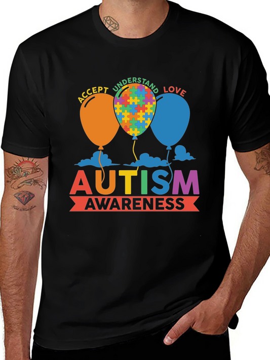 Autism Awareness T-Shirt - Puzzle Balloon Design