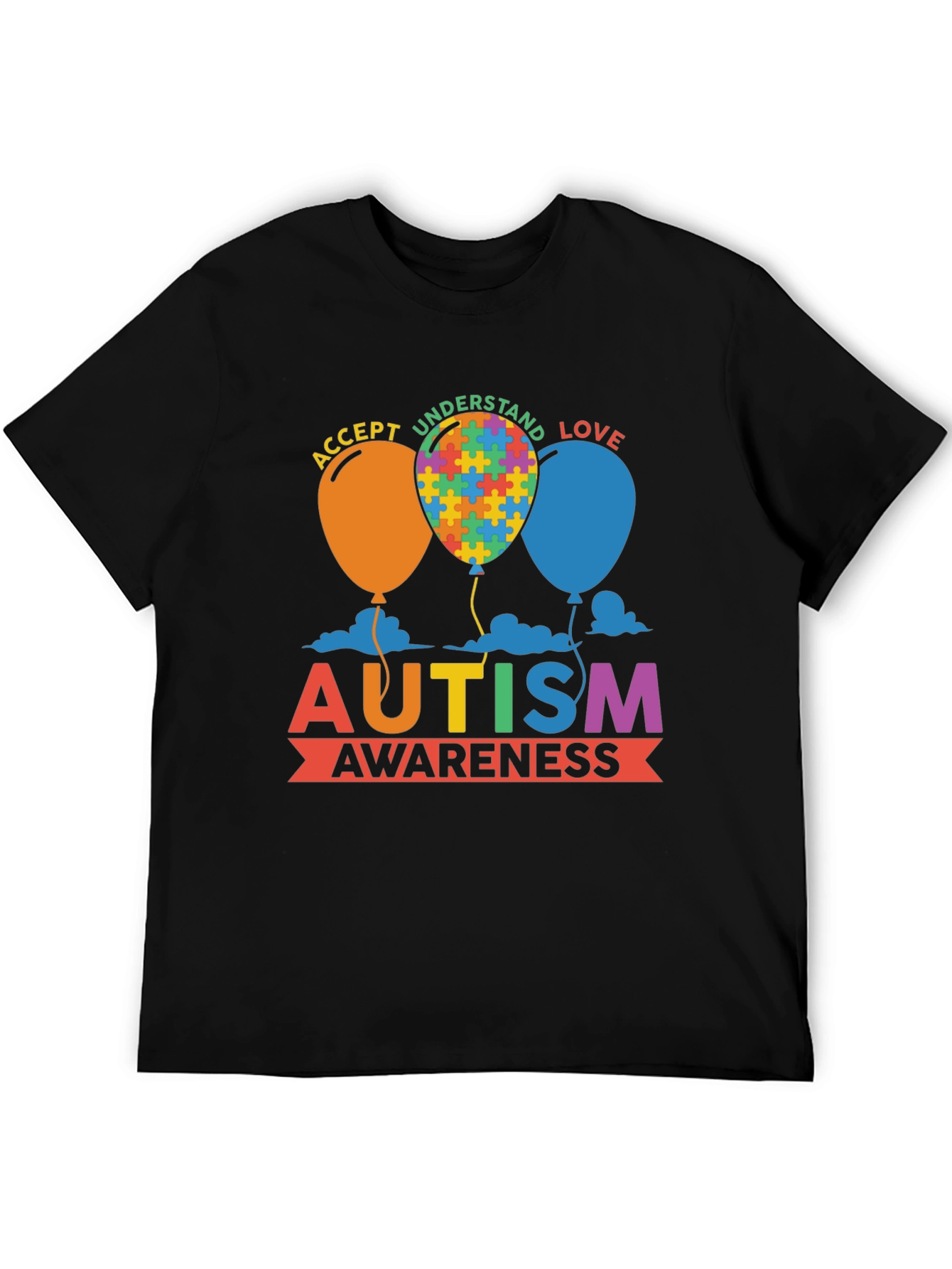 Autism Awareness T-Shirt - Puzzle Balloon Design