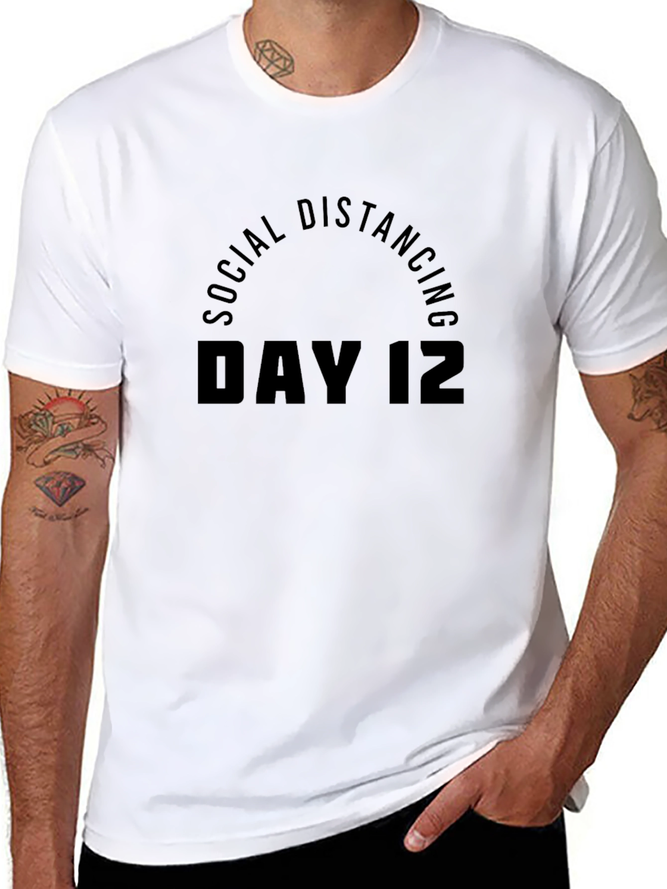 Social Distancing Day 12 Black T-Shirt