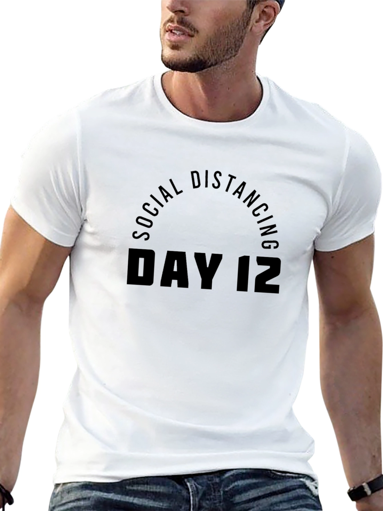 Social Distancing Day 12 Black T-Shirt