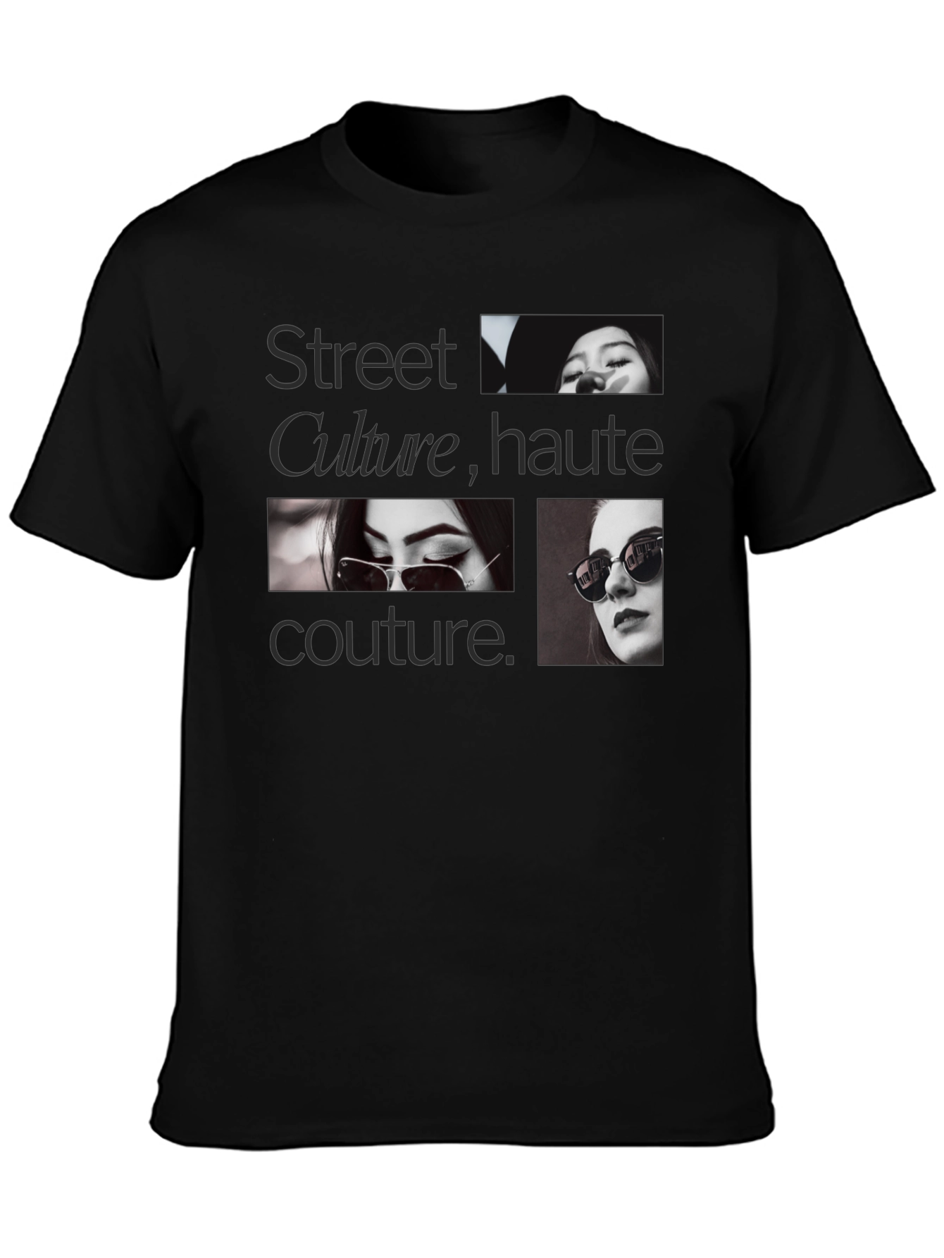 Street Culture Haute Couture Black Graphic Tee