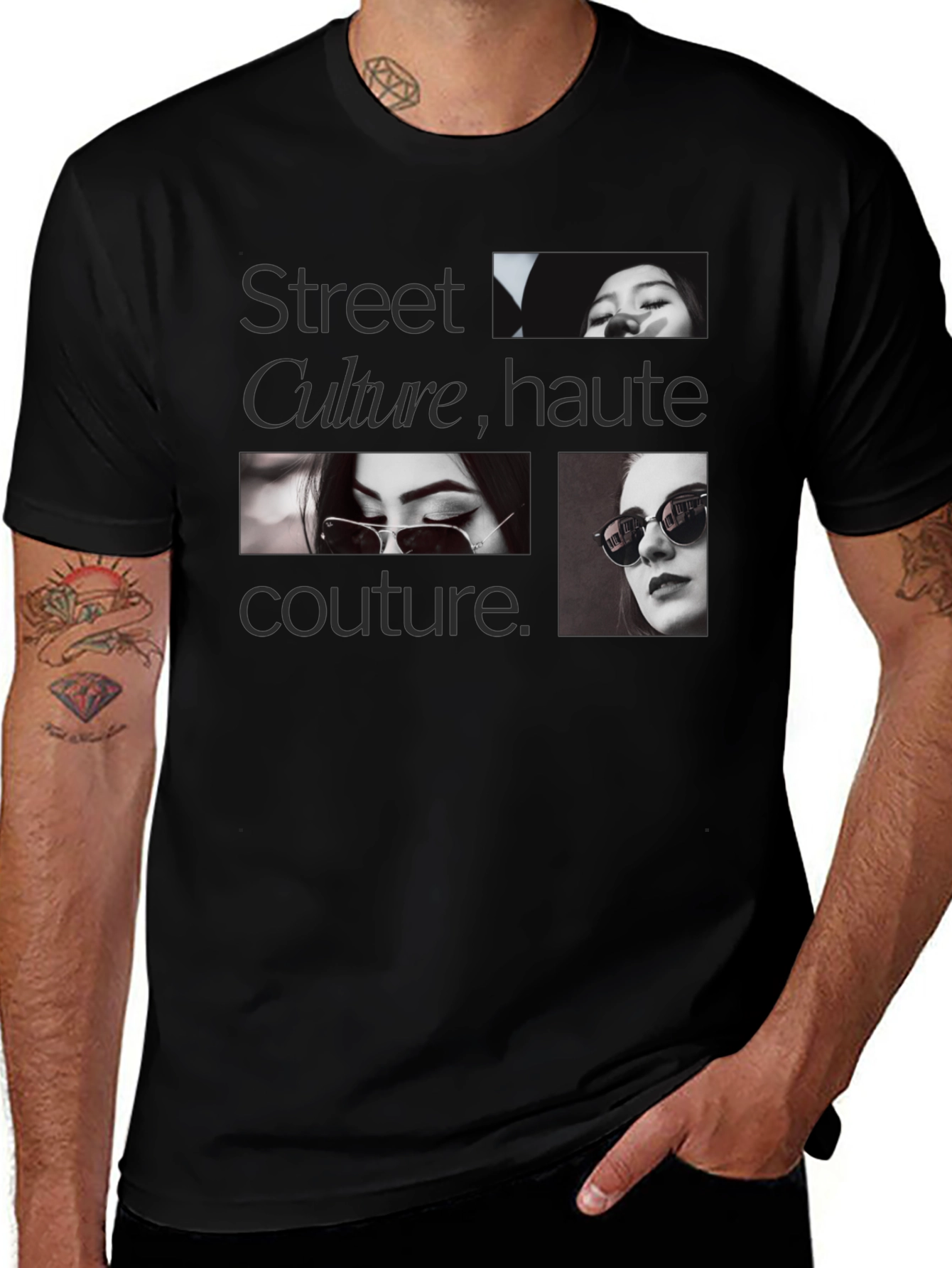 Street Culture Haute Couture Black Graphic Tee