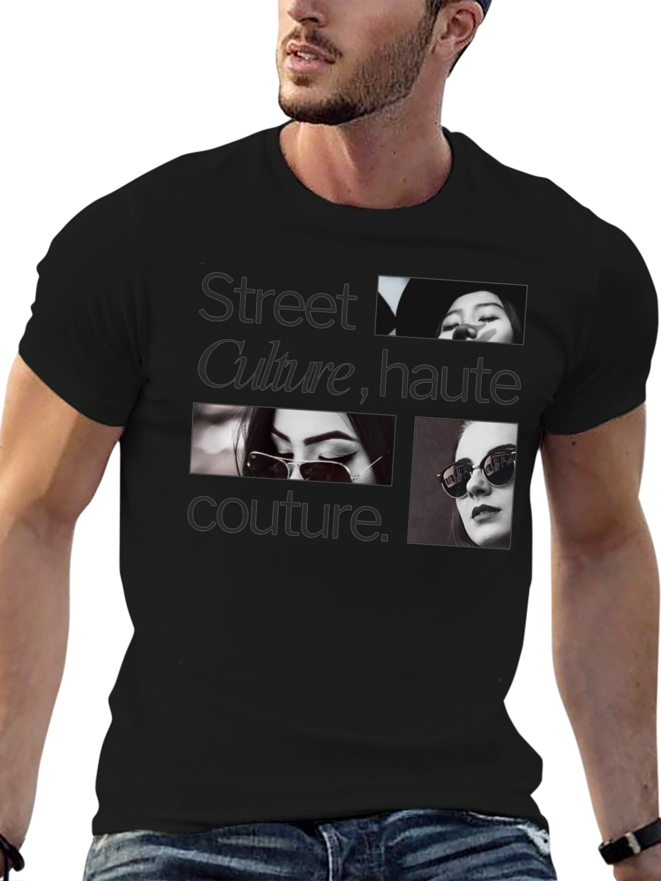 Street Culture Haute Couture Black Graphic Tee
