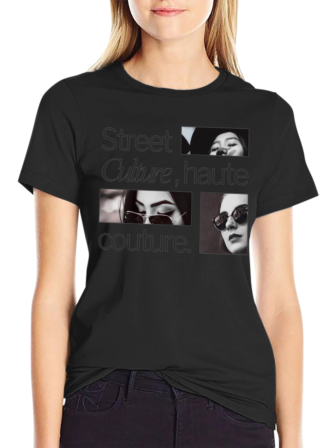 Street Culture Haute Couture Black Graphic Tee