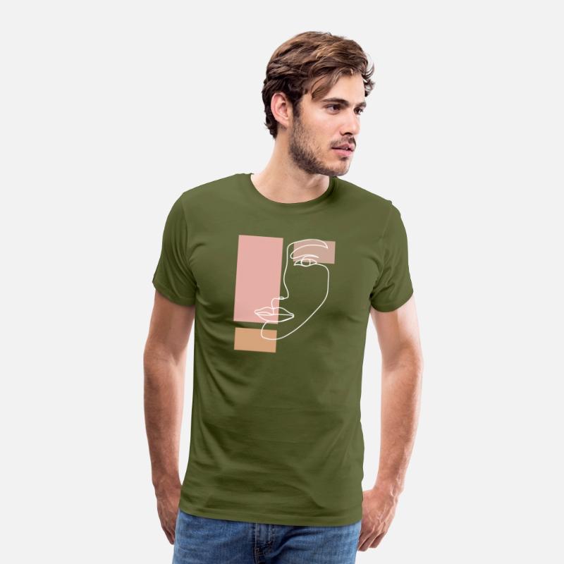 Abstract Face Line Drawing Aesthetic Top
