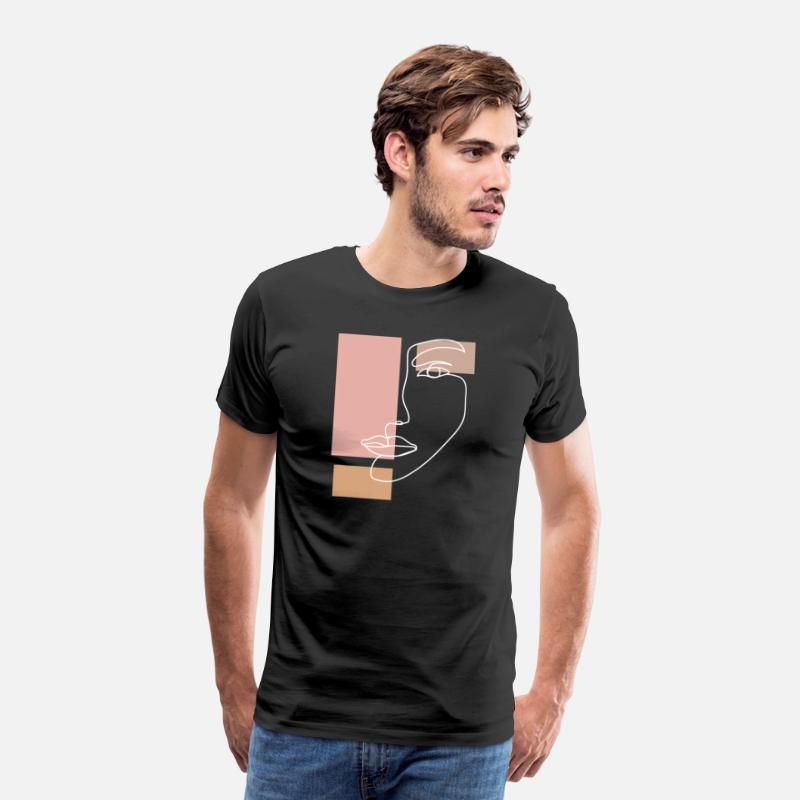 Abstract Face Line Drawing Aesthetic Top