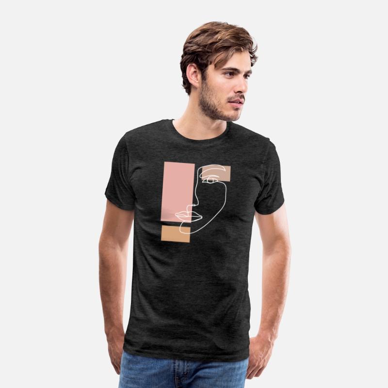 Abstract Face Line Drawing Aesthetic Top