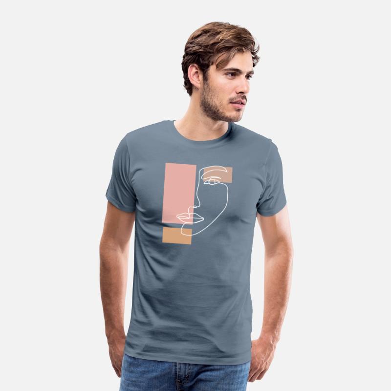 Abstract Face Line Drawing Aesthetic Top