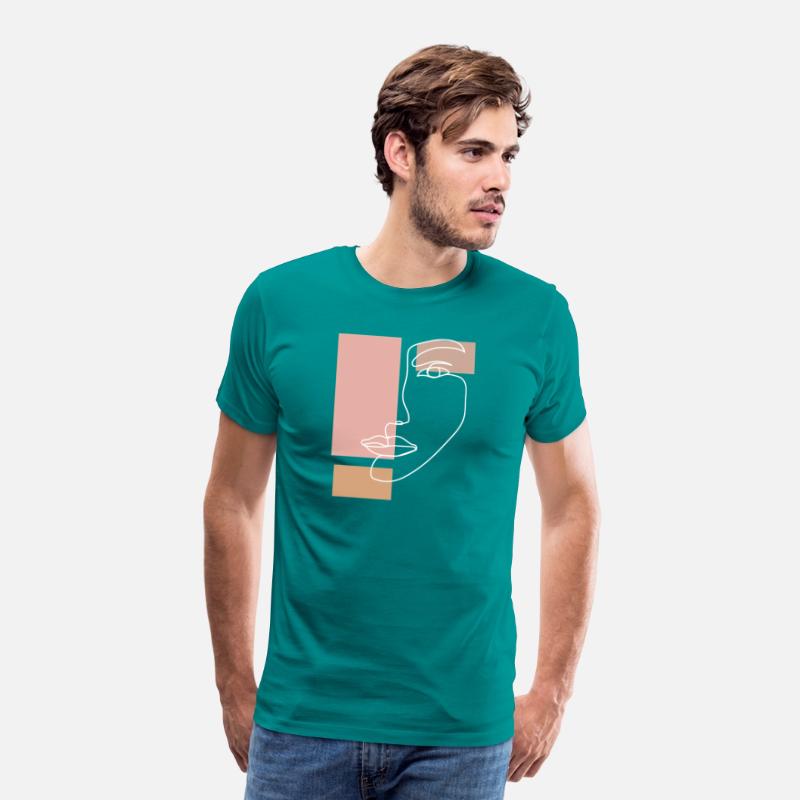 Abstract Face Line Drawing Aesthetic Top