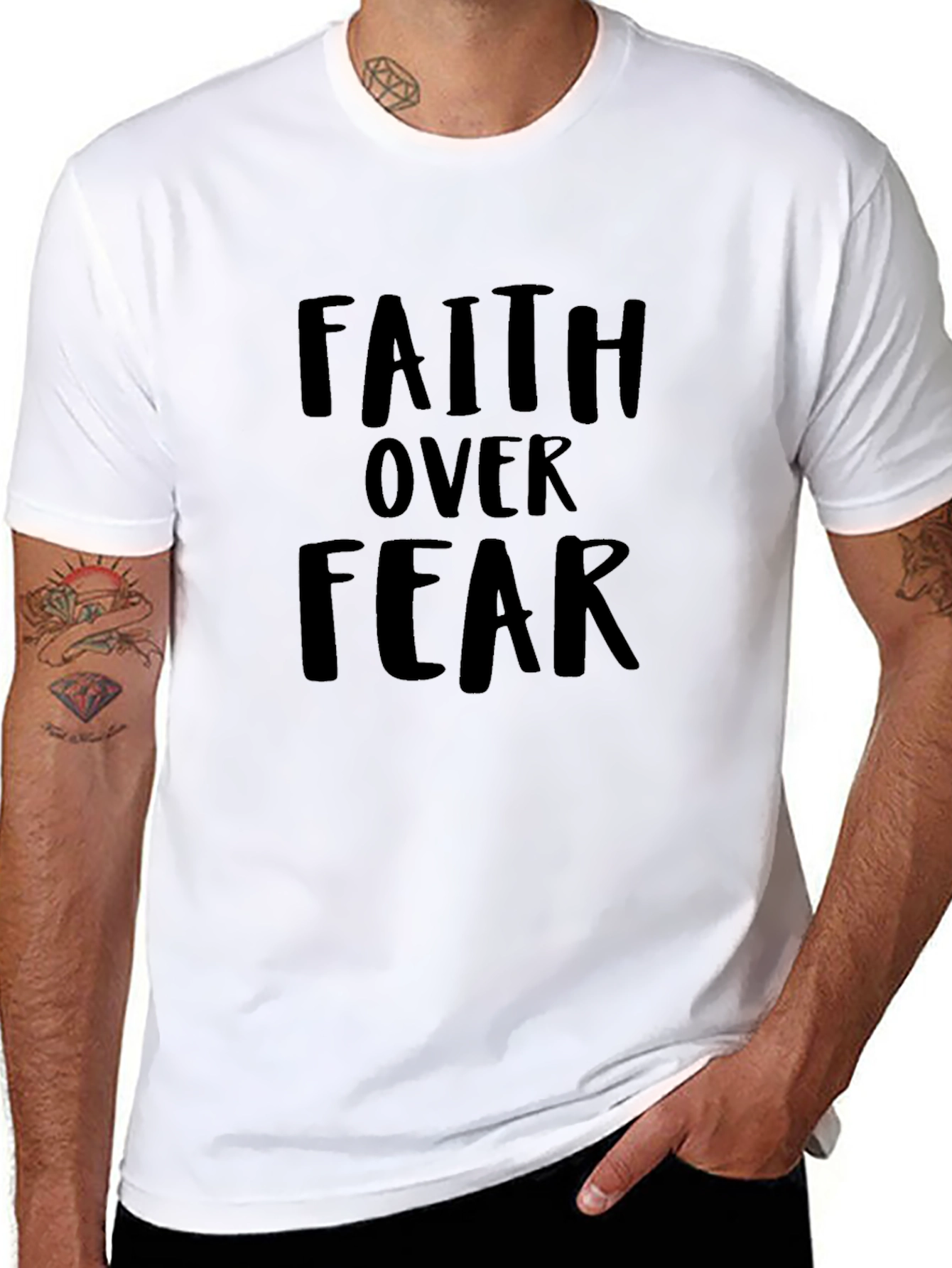 Faith Over Fear Graphic T-Shirt - Black