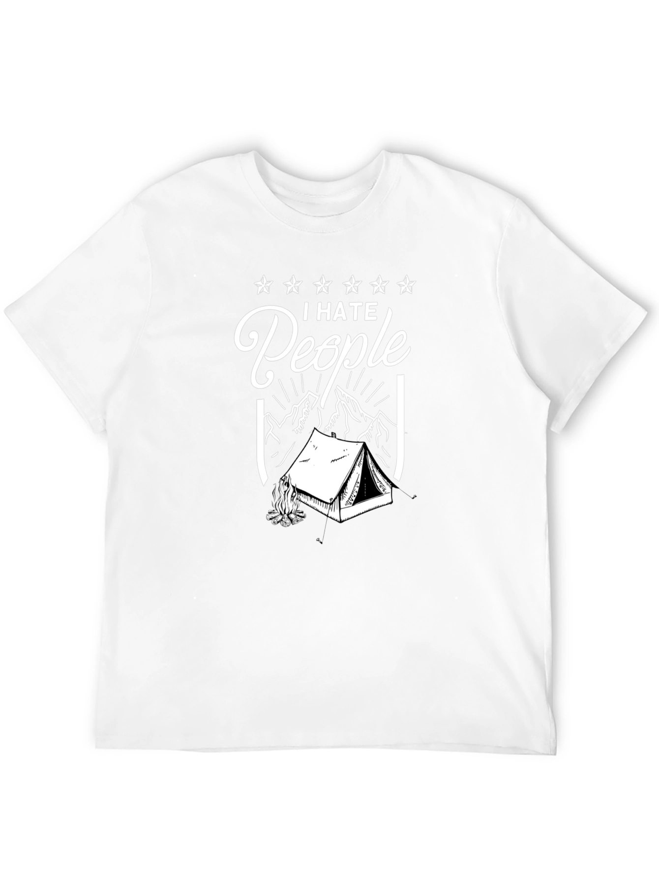 I Hate People Camping Graphic Tee - Black