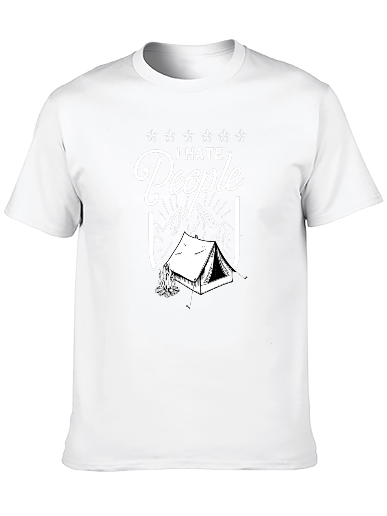 I Hate People Camping Graphic Tee - Black