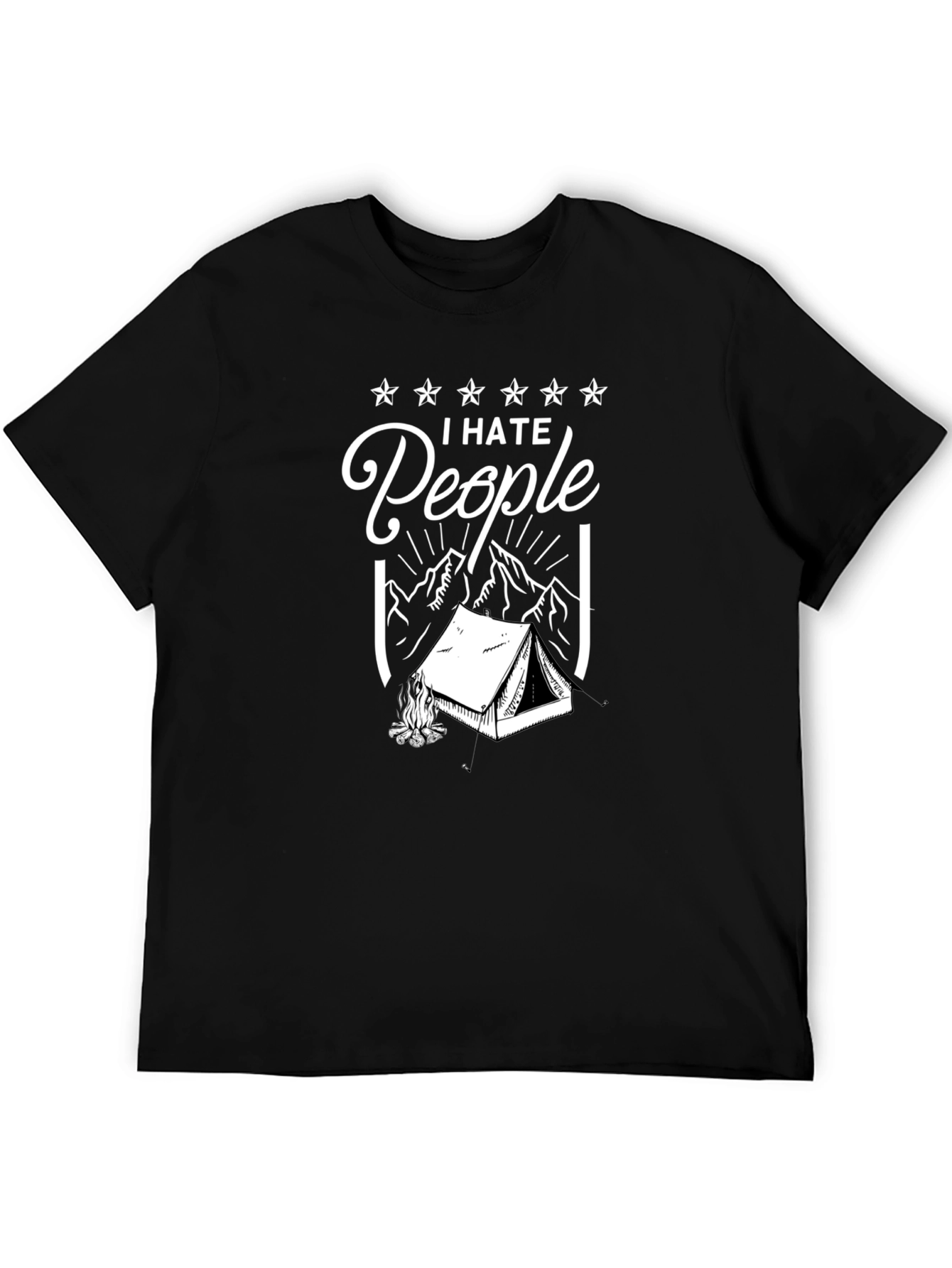 I Hate People Camping Graphic Tee - Black