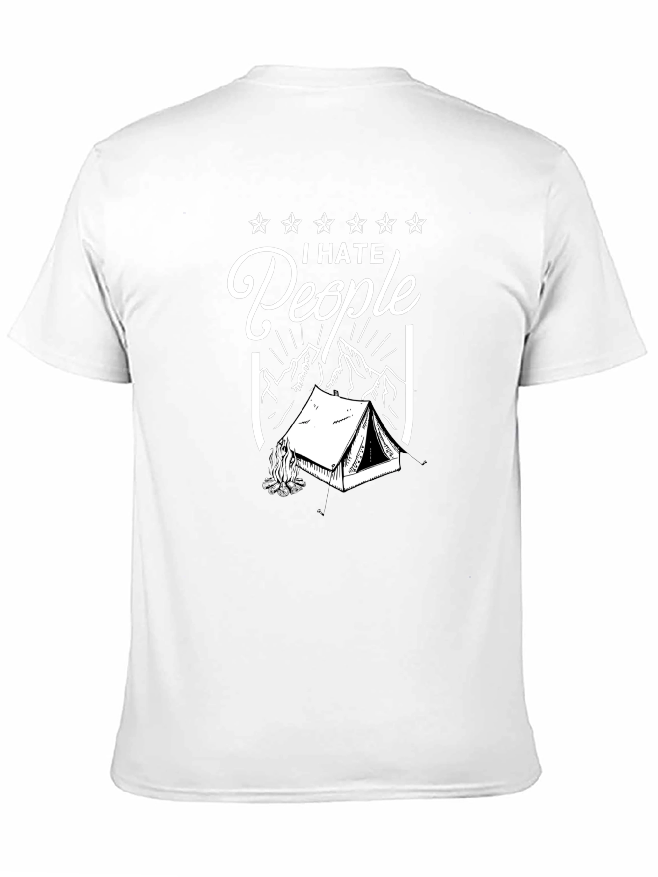 I Hate People Camping Graphic Tee - Black