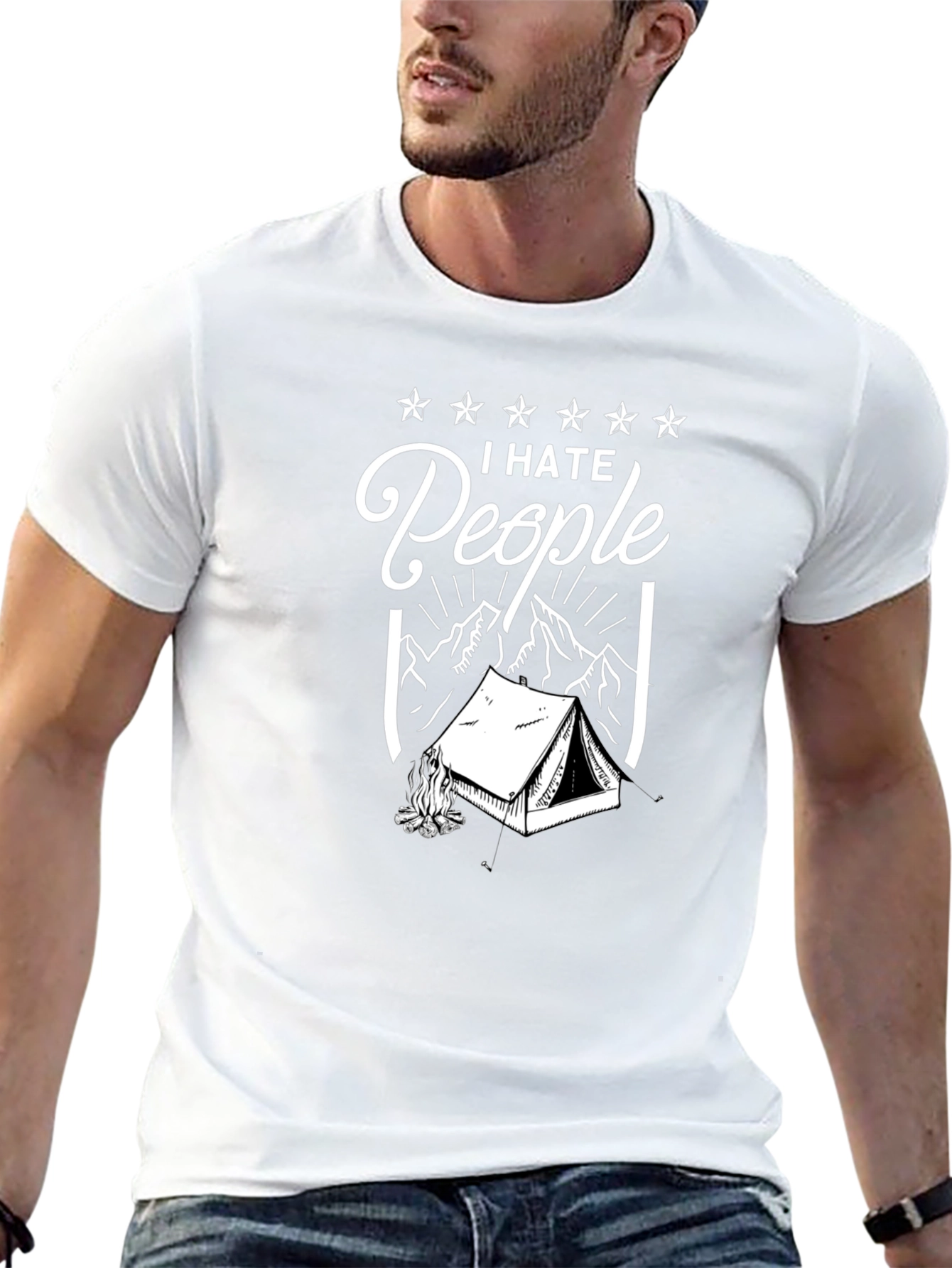 I Hate People Camping Graphic Tee - Black