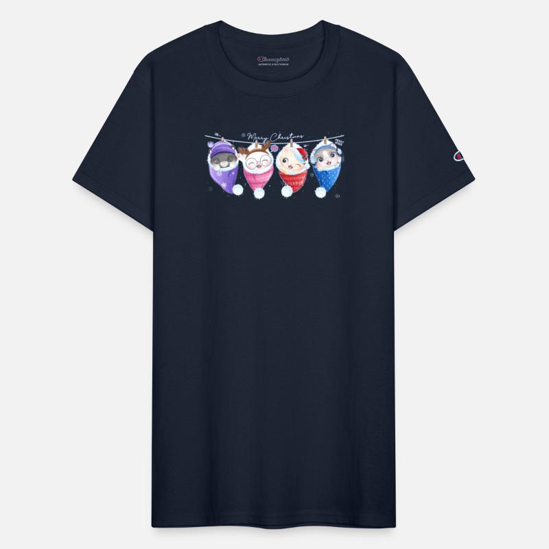 Adorable Merry Christmas kittens in winter hats