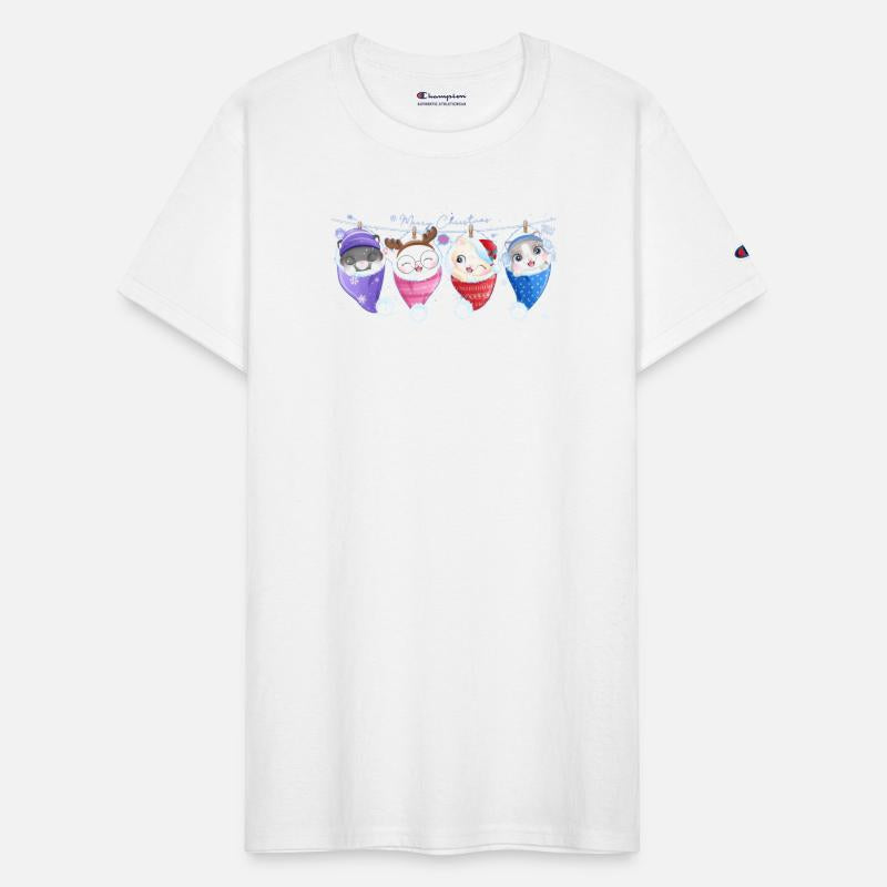 Adorable Merry Christmas kittens in winter hats