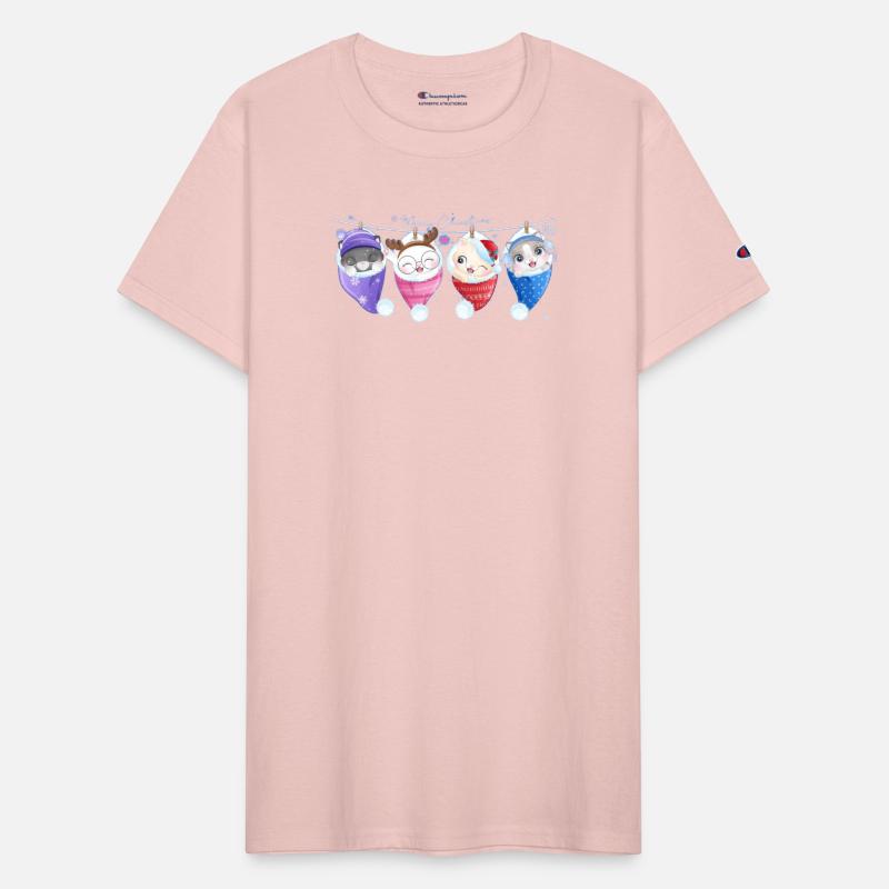 Adorable Merry Christmas kittens in winter hats