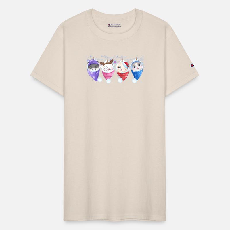 Adorable Merry Christmas kittens in winter hats