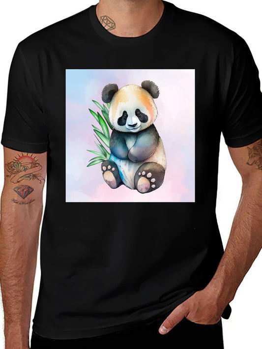 Cute Panda Bear Watercolor Graphic T-Shirt