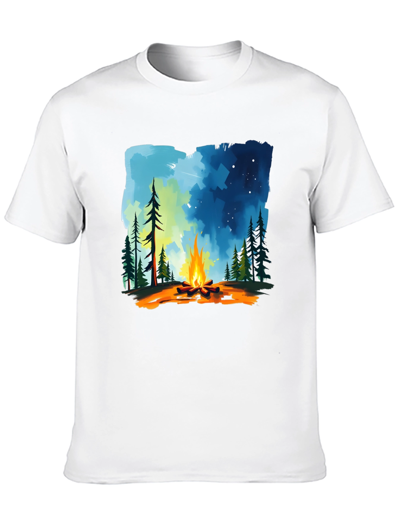 Campfire Graphic Tee - Nature Adventure Shirt