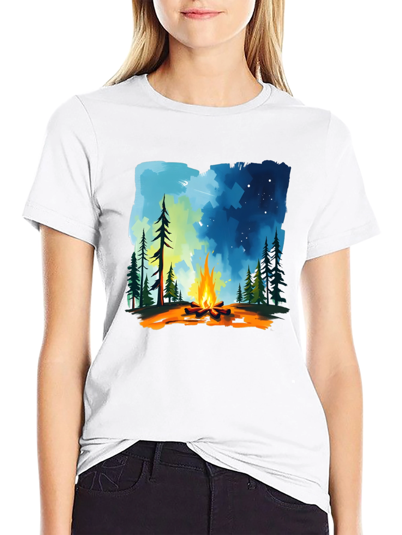 Campfire Graphic Tee - Nature Adventure Shirt