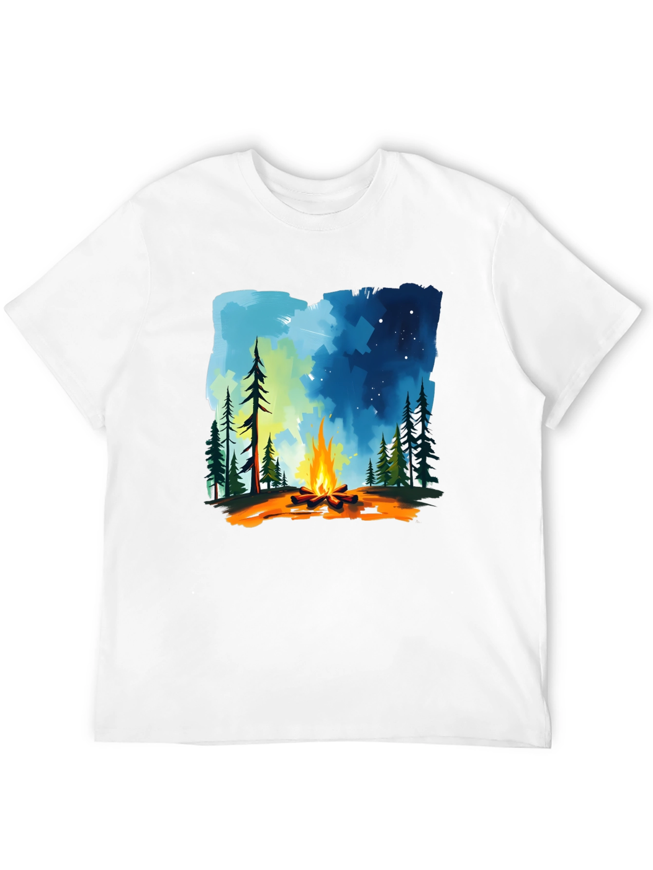 Campfire Graphic Tee - Nature Adventure Shirt