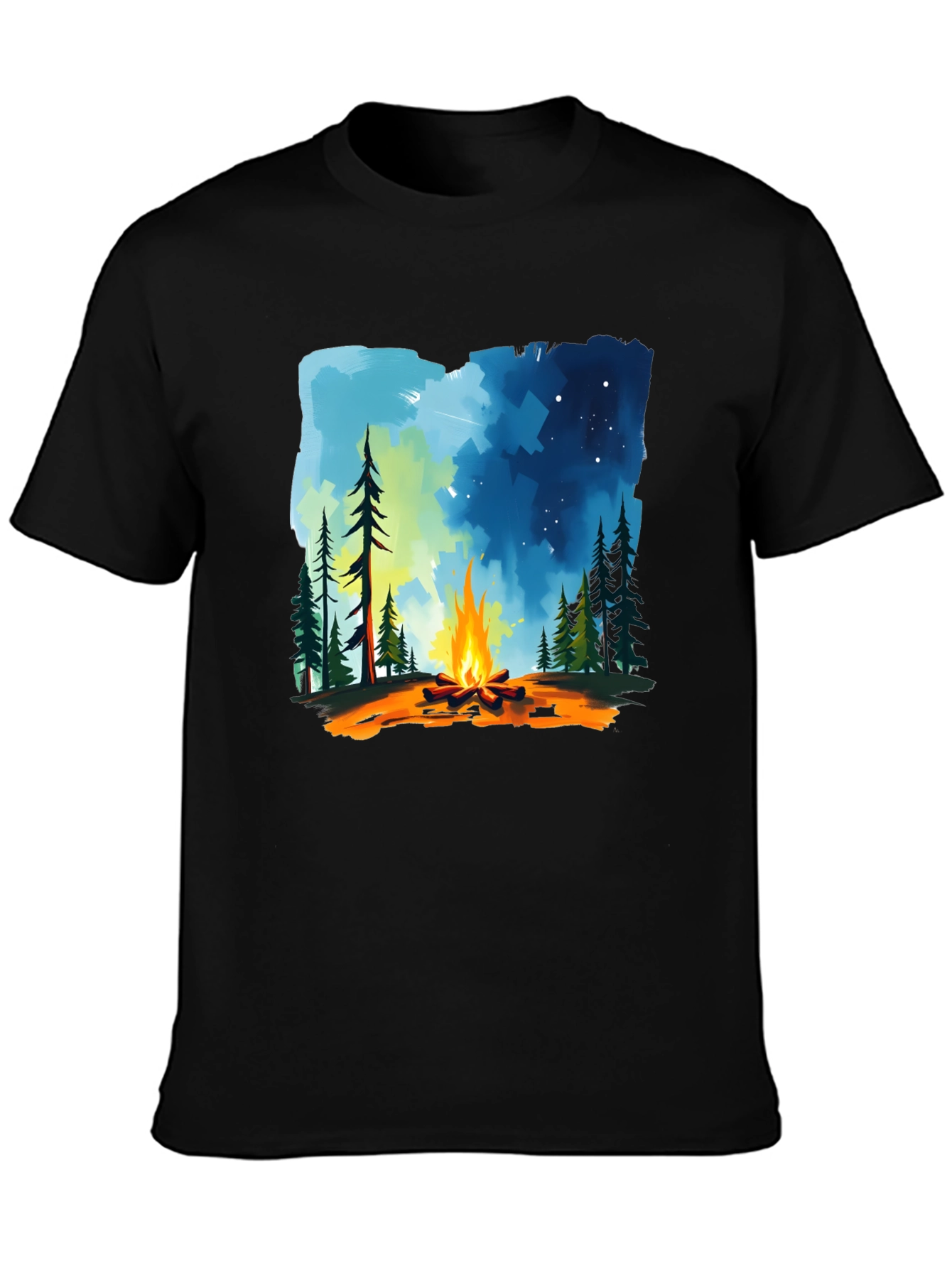 Campfire Graphic Tee - Nature Adventure Shirt
