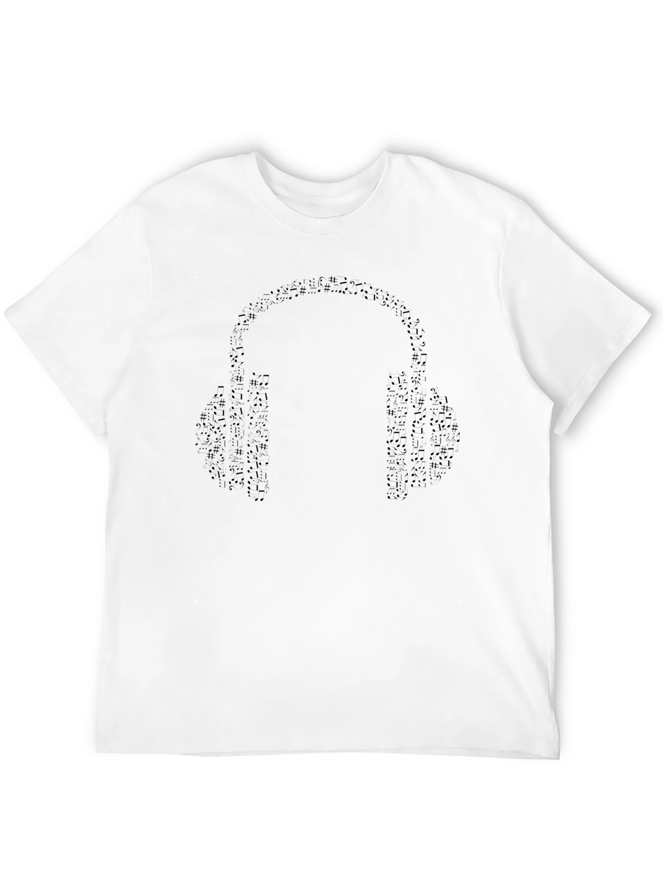 Music Lover Headphone Graphic Black T-Shirt