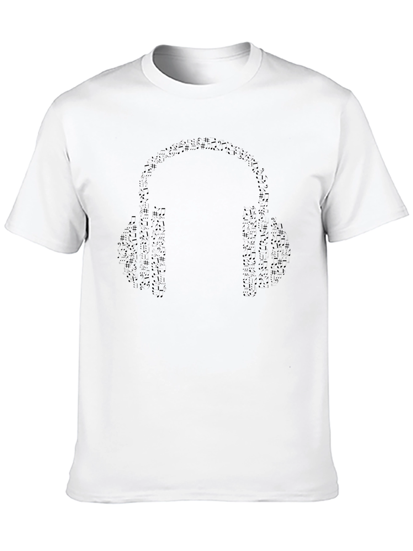 Music Lover Headphone Graphic Black T-Shirt