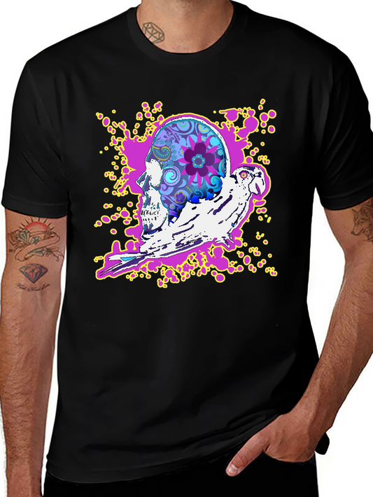 Skull & Parrot Graphic T-Shirt - Unique Design