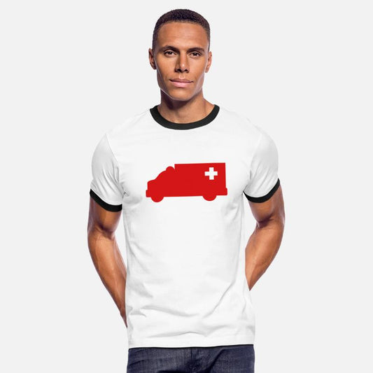 Ambulance simple shape outline with a cross