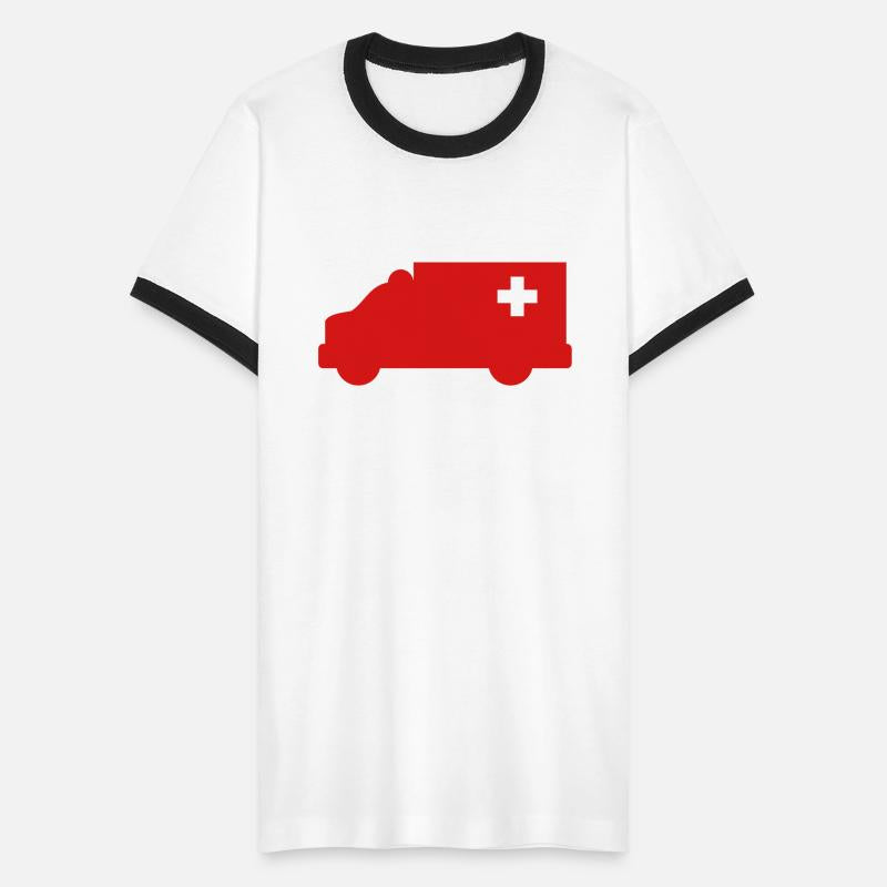 Ambulance simple shape outline with a cross