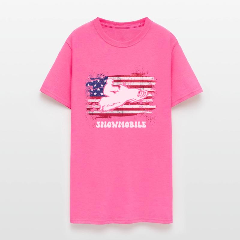 American Flag Snowmobile Rider Snowmobiling Winter