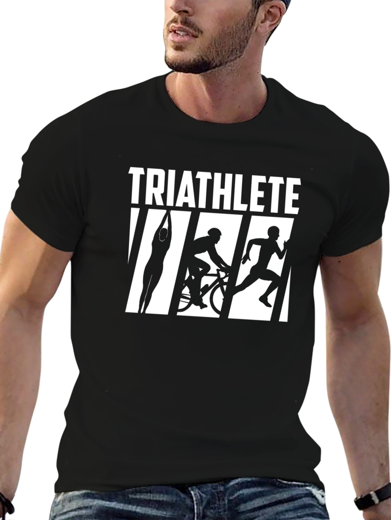 Triathlete Black Graphic Tee