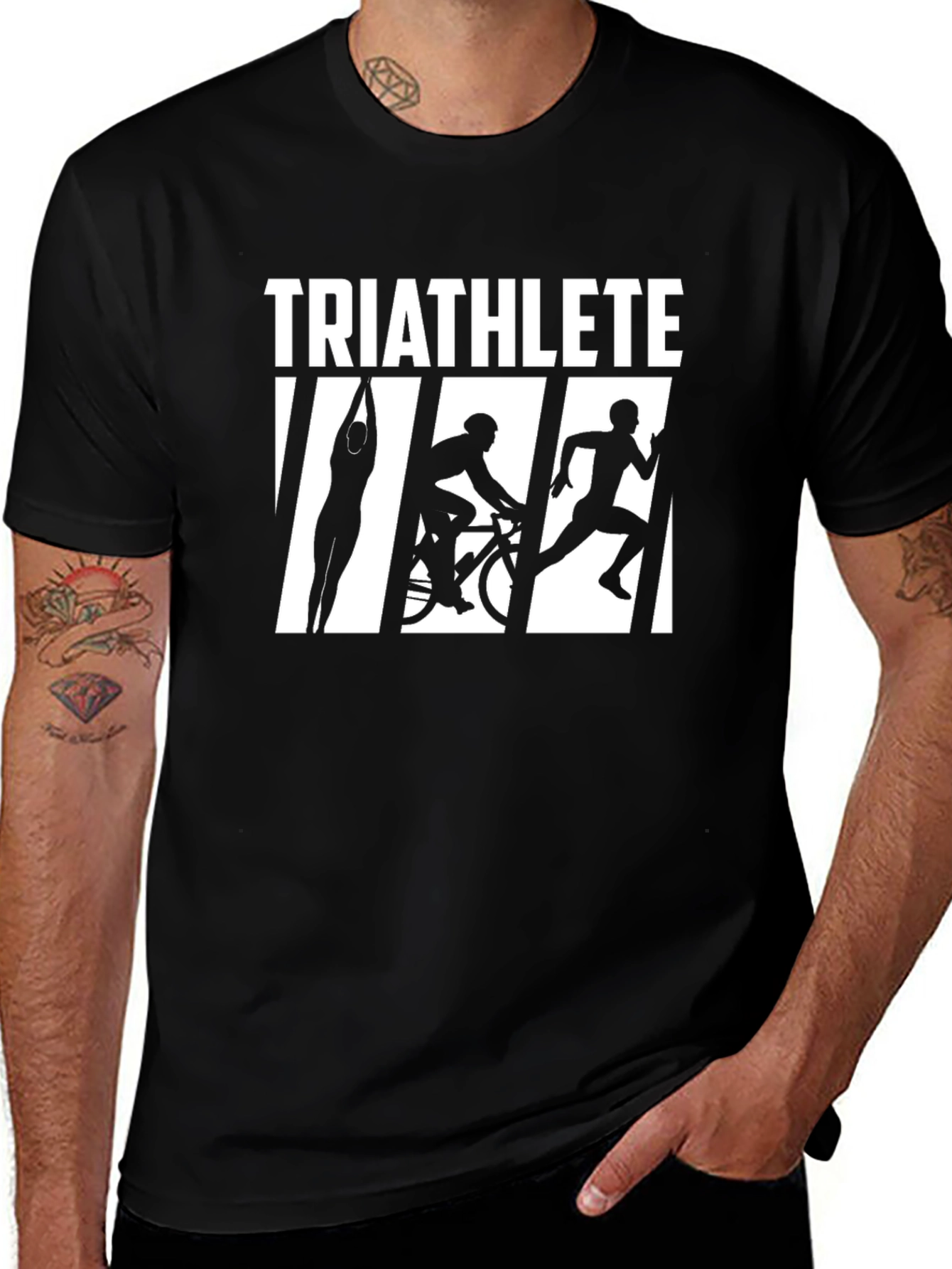 Triathlete Black Graphic Tee