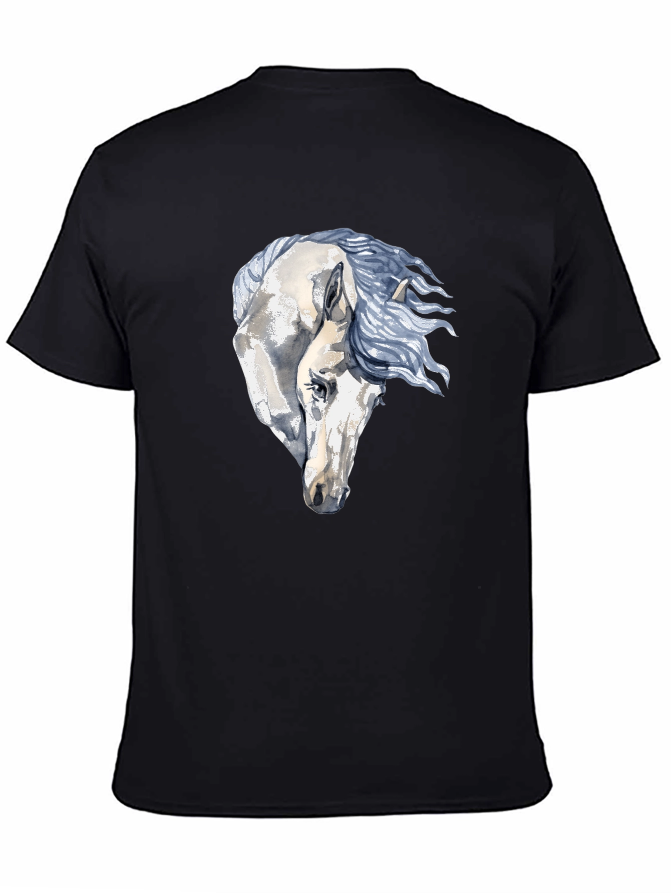 Horse Graphic Print Black T-Shirt