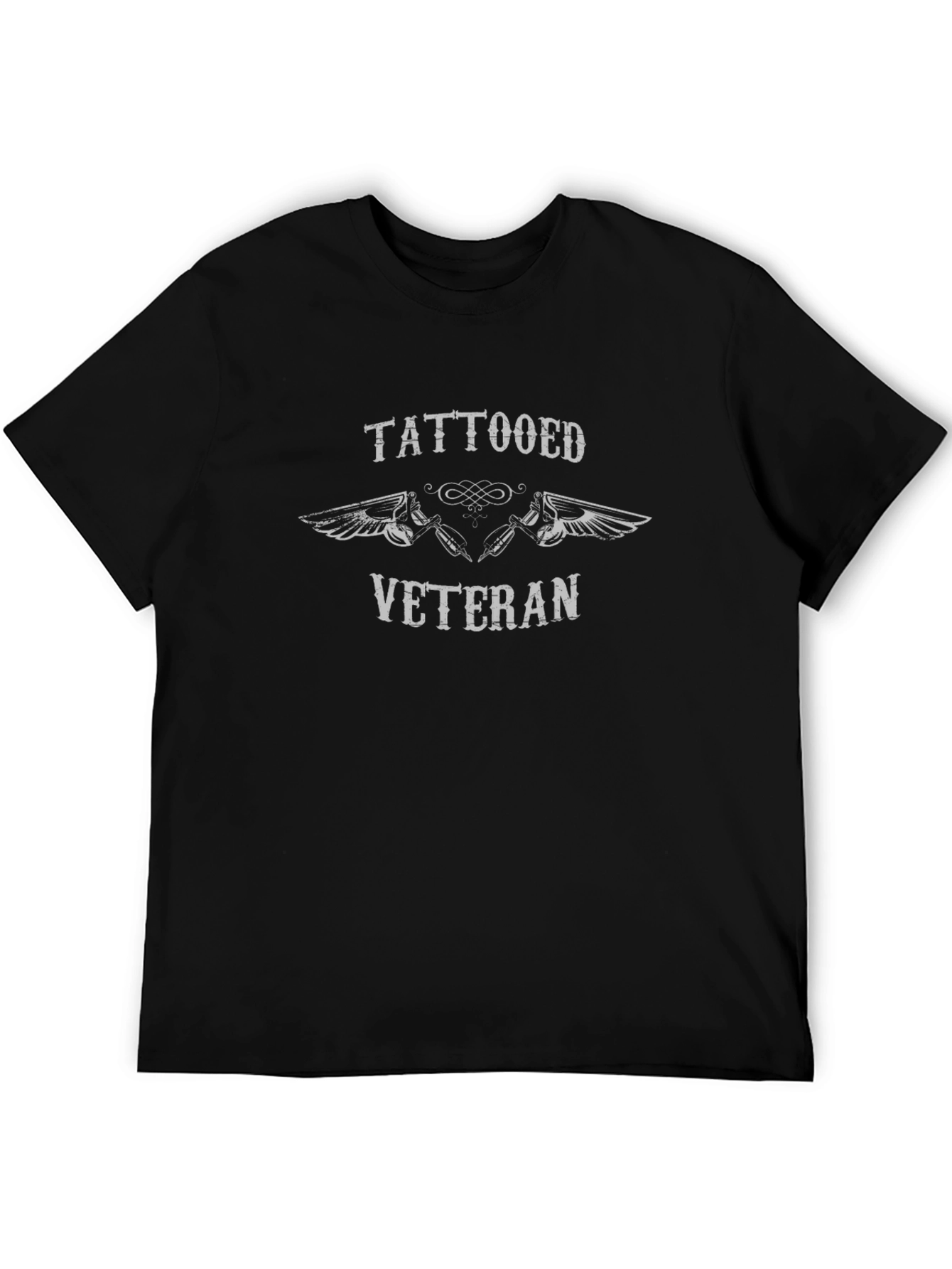 Tattooed Veteran Graphic Tee - Black Cotton Blend