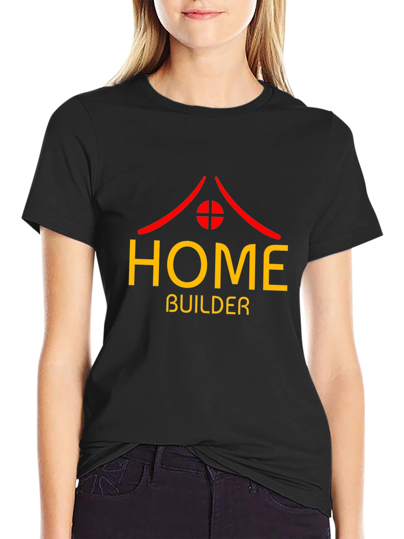 Home Builder Graphic Tee - Black Cotton T-Shirt